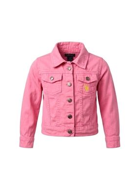 U.S. Polo Assn. Girls Pink Denim Trucker Jacket Size 4